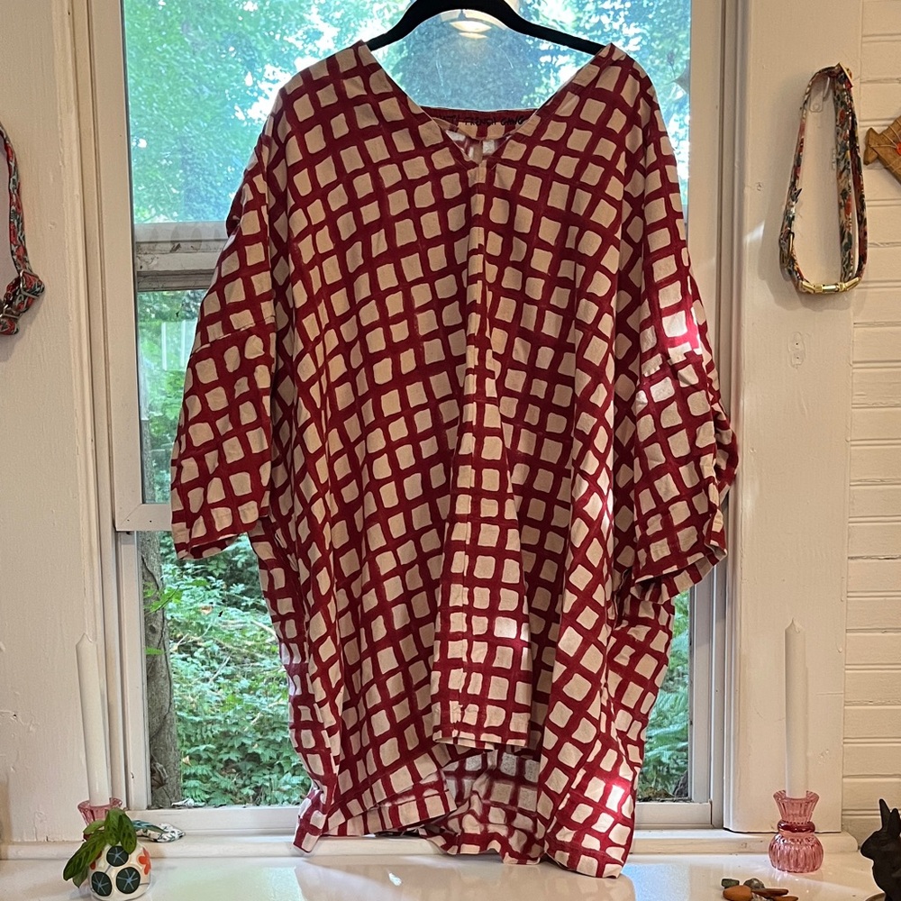 Happy French Gang: Red and White Checkered Women's Tunic